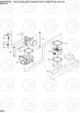 9290 AIR CLEANER FLANGE AND THROTTLE VALVE 35/40/45D-9A,50DA-9A, Hyundai