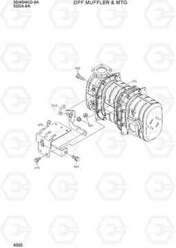 9350 DPF MUFFLER & MTG 35/40/45D-9A,50DA-9A, Hyundai