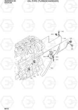 9410 OIL PIPE (TURBOCHARGER) 35/40/45D-9A,50DA-9A, Hyundai