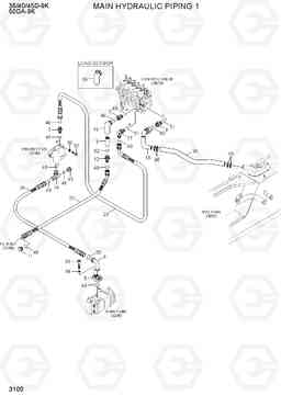 3100 MAIN HYDRAULIC PIPING 1 35/40/45D-9K,50DA-9K, Hyundai