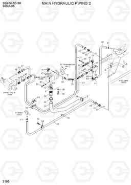 3105 MAIN HYDRAULIC PIPING 2 35/40/45D-9K,50DA-9K, Hyundai