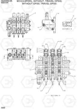 3330 MCV(3-SPOOL, WITHOUT, TRAVEL OPSS) 35/40/45D-9K,50DA-9K, Hyundai