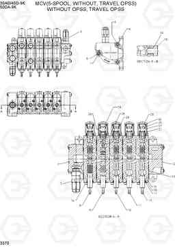 3370 MCV(5-SPOOL, WITHOUT, TRAVEL OPSS) 35/40/45D-9K,50DA-9K, Hyundai