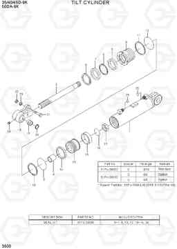 3500 TILT CYLINDER 35/40/45D-9K,50DA-9K, Hyundai