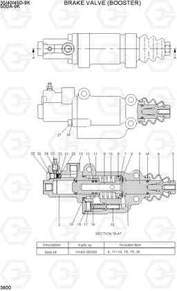 3600 BRAKE VALVE(BOOSTER) 35/40/45D-9K,50DA-9K, Hyundai