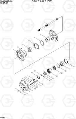 4080 DRIVE AXLE(3/5) 35/40/45D-9K,50DA-9K, Hyundai