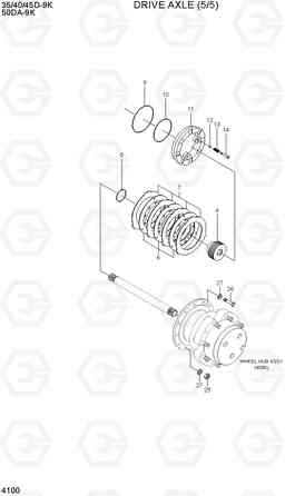 4100 DRIVE AXLE(5/5) 35/40/45D-9K,50DA-9K, Hyundai