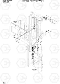 7060 3-SPOOL PIPING (V-MAST) 35/40/45D-9K,50DA-9K, Hyundai