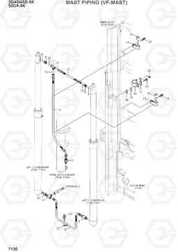 7130 MAST PIPING (VF-MAST) 35/40/45D-9K,50DA-9K, Hyundai