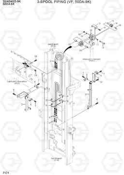 7171 3-SPOOL PIPING (VF-MAST,50DA-9K) 35/40/45D-9K,50DA-9K, Hyundai