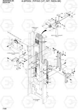 7181 4-SPOOL PIPING (VF, INT, 50DA-9K) 35/40/45D-9K,50DA-9K, Hyundai