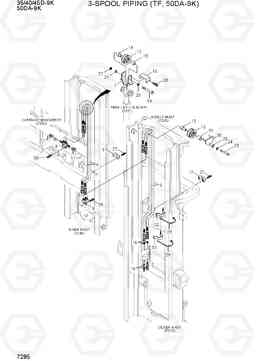 7285 3-SPOOL PIPING (TF, 50DA-9K) 35/40/45D-9K,50DA-9K, Hyundai