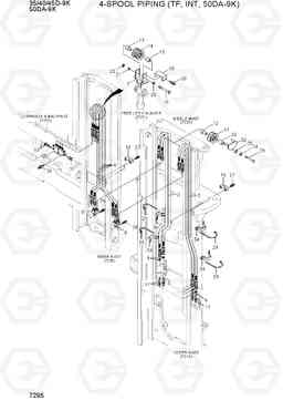 7295 4-SPOOL PIPING (TF, INT, 50DA-9K) 35/40/45D-9K,50DA-9K, Hyundai