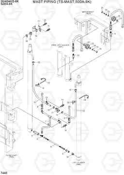 7445 MAST PIPING(TS-MAST,50DA-9K) 35/40/45D-9K,50DA-9K, Hyundai