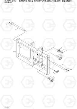 7453 CARRIAGE & B/REST(TS,CONTAINER,4/4.5TON) 35/40/45D-9K,50DA-9K, Hyundai