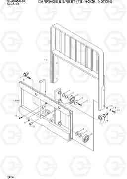 7454 CARRIAGE & B/REST(TS,HOOK, 5.0TON) 35/40/45D-9K,50DA-9K, Hyundai