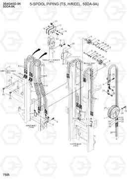 7505 5-SPOOL PIPING (TS,H/REEL,50D-9K) 35/40/45D-9K,50DA-9K, Hyundai