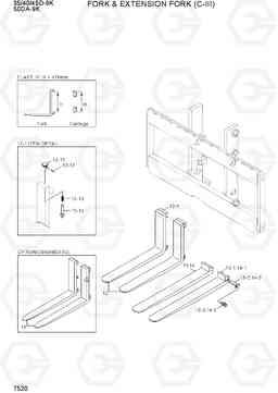 7520 FORK & EXTENSION FORK (C-III) 35/40/45D-9K,50DA-9K, Hyundai