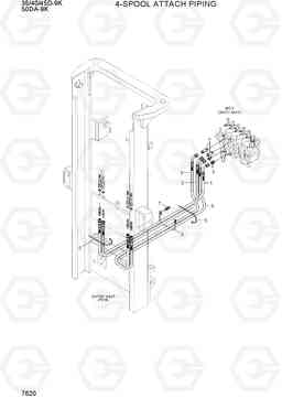 7620 4-SPOOL ATTACH PIPING 35/40/45D-9K,50DA-9K, Hyundai