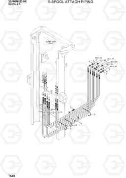 7640 5-SPOOL ATTACH PIPING 35/40/45D-9K,50DA-9K, Hyundai