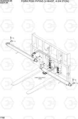 7700 FORK POSI PIPING(V-MAST(4.0/4.5TON) 35/40/45D-9K,50DA-9K, Hyundai