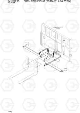 7710 FORK POSI PIPING(TF-MAST(4.0/4.5TON) 35/40/45D-9K,50DA-9K, Hyundai