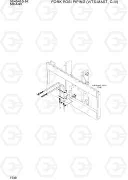 7730 FORK POSI PIPING(V/TS-MAST,C-III) 35/40/45D-9K,50DA-9K, Hyundai