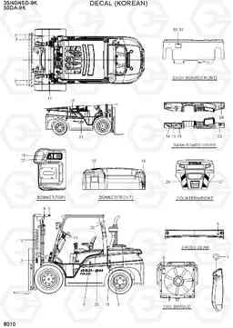 8010 DECAL (KOREAN) 35/40/45D-9K,50DA-9K, Hyundai