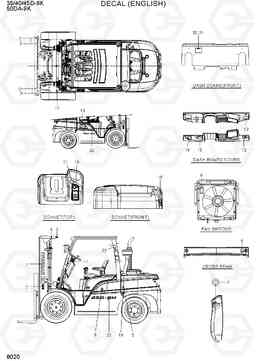 8020 DECAL (ENGLISH) 35/40/45D-9K,50DA-9K, Hyundai