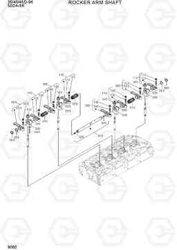 9060 ROCKER ARM SHAFT 35/40/45D-9K,50DA-9K, Hyundai