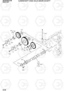 9100 CAMSHAFT AND IDLE GEAR SHAFT 35/40/45D-9K,50DA-9K, Hyundai