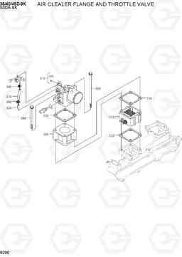 9290 AIR CLEANER FLANGE AND THROTTLE VALVE 35/40/45D-9K,50DA-9K, Hyundai