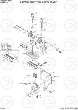 3010 2-SPOOL CONTROL LEVER 35/40/45D-9S,50D-9SA, Hyundai