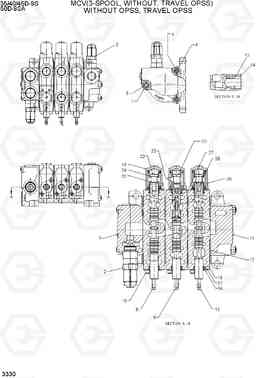 3330 MCV(3-SPOOL, WITHOUT, TRAVEL OPSS) 35/40/45D-9S,50D-9SA, Hyundai