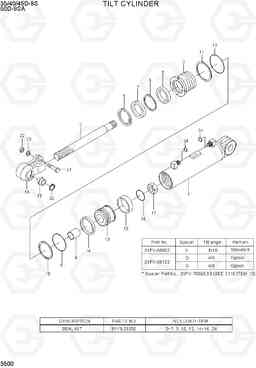 3500 TILT CYLINDER 35/40/45D-9S,50D-9SA, Hyundai
