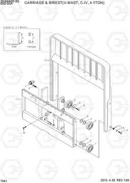 7041 CARRIAGE & B/REST(V-MAST, C-IV, 4.5TON) 35/40/45D-9S,50D-9SA, Hyundai