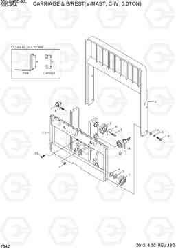 7042 CARRIAGE & B/REST(V-MAST, C-IV, 5.0TON) 35/40/45D-9S,50D-9SA, Hyundai