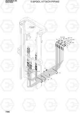 7085 5-SPOOL ATTACH PIPING 35/40/45D-9S,50D-9SA, Hyundai