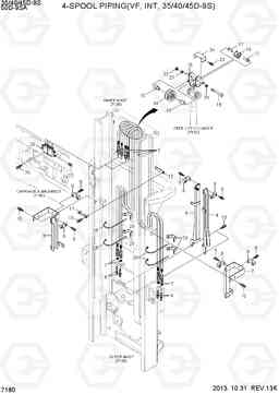 7180 4-SPOOL PIPING (VF, INT, 35~45D-9S) 35/40/45D-9S,50D-9SA, Hyundai