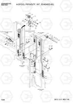 7290 4-SPOOL PIPING (TF, INT, 35~45D-9S) 35/40/45D-9S,50D-9SA, Hyundai