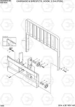 7450 CARRIAGE & B/REST(TS, HOOK, 3.5/4.0TON) 35/40/45D-9S,50D-9SA, Hyundai