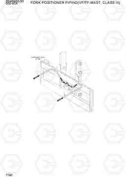 7740 FORK POSI PIPING(VF/TF-MAST,CLASSIII) 35/40/45D-9S,50D-9SA, Hyundai