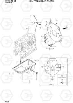 9030 OIL PAN & REAR PLATE 35/40/45D-9S,50D-9SA, Hyundai