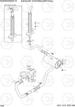 1030 EXHAUST SYSTEM(VERTICAL) 35/40/45D-7E,50D-7AE, Hyundai