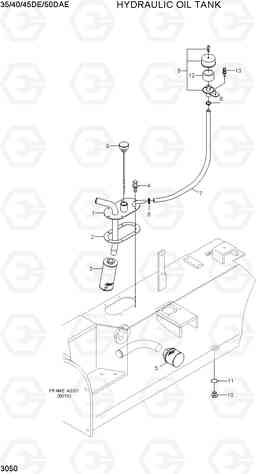 3050 HYDRAULIC OIL TANK 35/40/45D-7E,50D-7AE, Hyundai