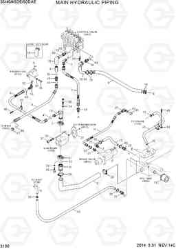 3100 MAIN HYDRAULIC PIPING 35/40/45D-7E,50D-7AE, Hyundai