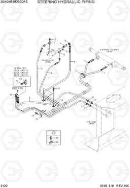 3120 STEERING HYDRAULIC PIPING 35/40/45D-7E,50D-7AE, Hyundai