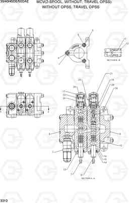 3310 MCV(2-SPOOL, WITHOUT, TRAVEL OPSS) 35/40/45D-7E,50D-7AE, Hyundai