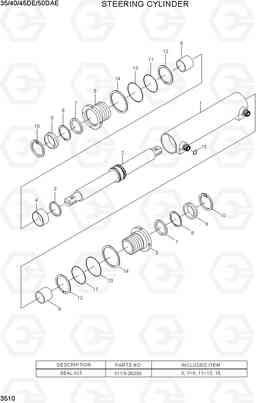 3510 STEERING CYLINDER 35/40/45D-7E,50D-7AE, Hyundai