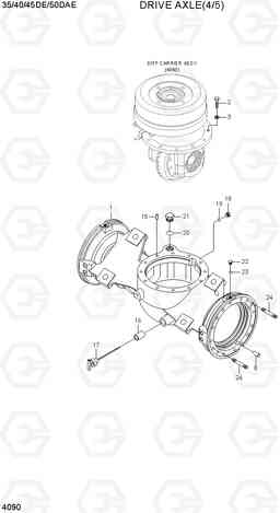 4090 DRIVE AXLE(4/5) 35/40/45D-7E,50D-7AE, Hyundai